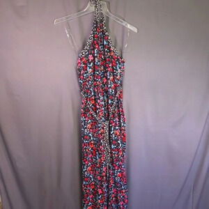 Kingston Grey Women's Junior's Halterneck‎ Jumpsuit Size Med Floral